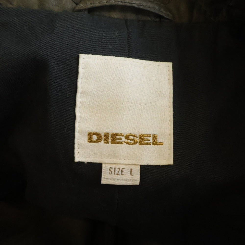 DIESEL(ディーゼル) ラムレザージャケット グレー