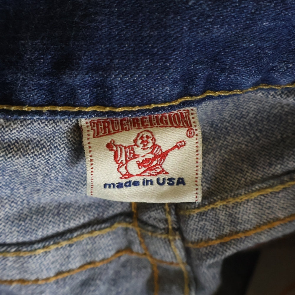 TRUE RELIGION(トゥルーレリジョン) ダメージ入り フレア デニムパンツ インディゴ