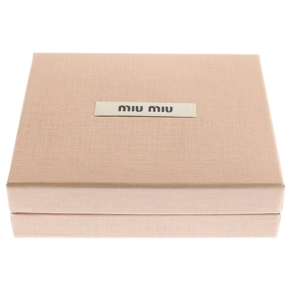 miumiu(ミュウミュウ) ヴィッテロダイノ レザーフラップ付 折り財布 メタルロゴ 5MH043_2DT7_F0229 アクアマリン レディース
