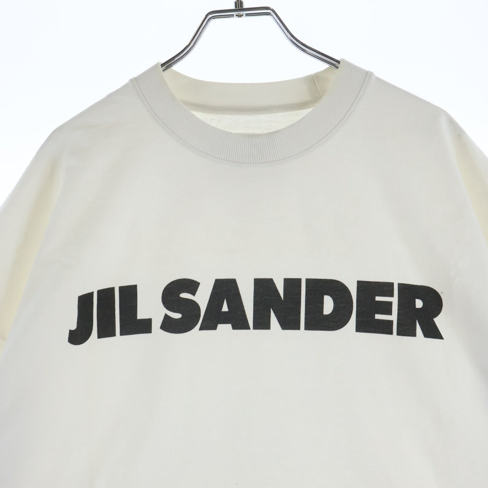 JIL SANDER(ジルサンダー) フロント ロゴプリント クルーネック半袖Tシャツカットソー ホワイト KK JM ZI 0008
