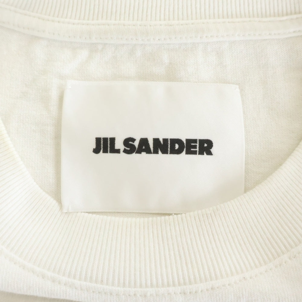 JIL SANDER(ジルサンダー) フロント ロゴプリント クルーネック半袖Tシャツカットソー ホワイト KK JM ZI 0008