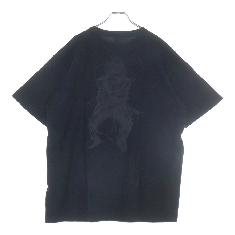Yohji Yamamoto POUR HOMME(ヨウジヤマモト プールオム) ×New Era シグネチャー ロゴアートワークコットン クルーネック半袖Tシャツカットソー ブラック HD-T99-083