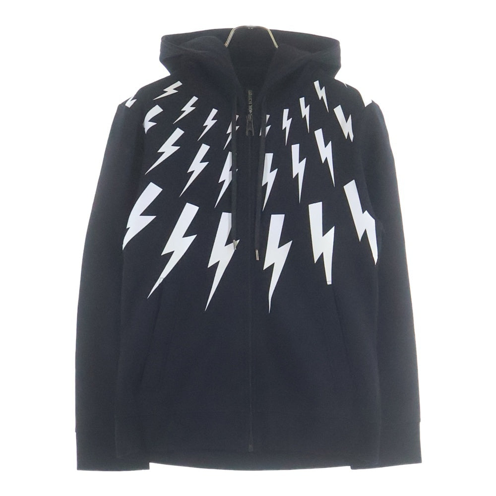 Neil Barrett(ニール バレット) 20SS THUNDER BOLT サンダー ボルトプリント ジップアップパーカー ブラック PBJS262S F552S