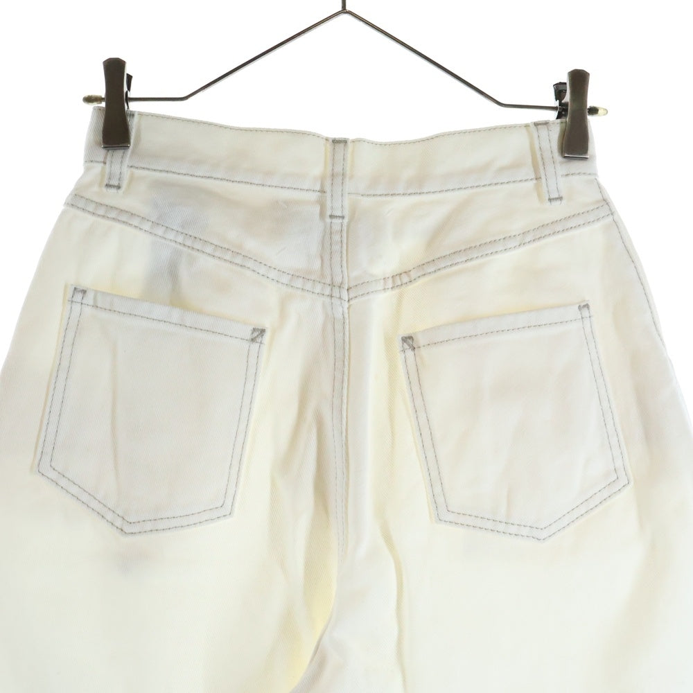 Maison Margiela(メゾンマルジェラ) 24SS スラッシュディテール カットオフ デニムパンツ ジーンズ ホワイト S51LA0106 S47399 レディース