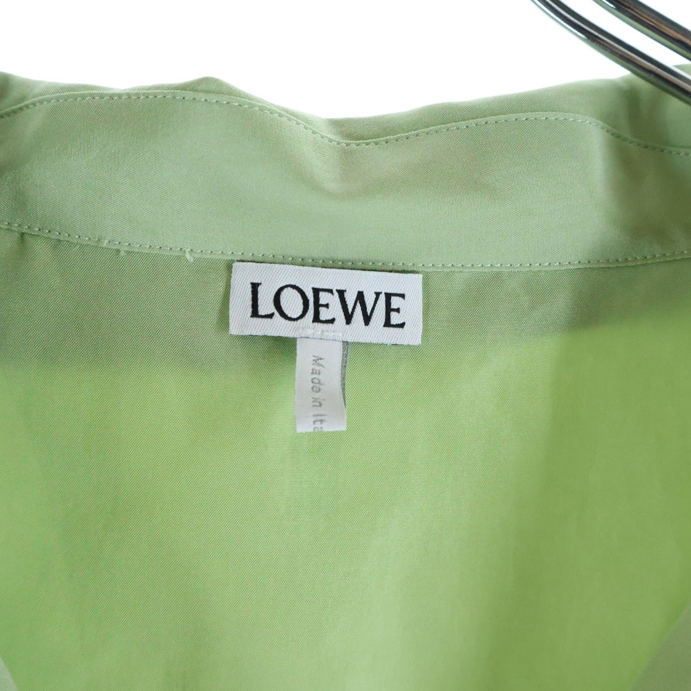 LOEWE(ロエベ) アナグラムロゴ オープンカラー 長袖シャツ S359Y05X65 ライトグリーン レディース