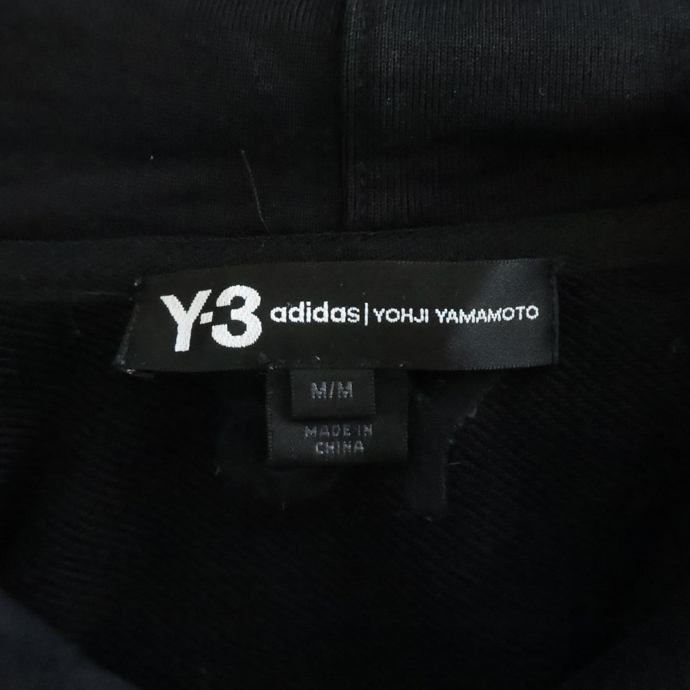 Y-3(ワイスリー) YOHJI フロント刺繍ロゴ フーディプルオーバーパーカー ブラック