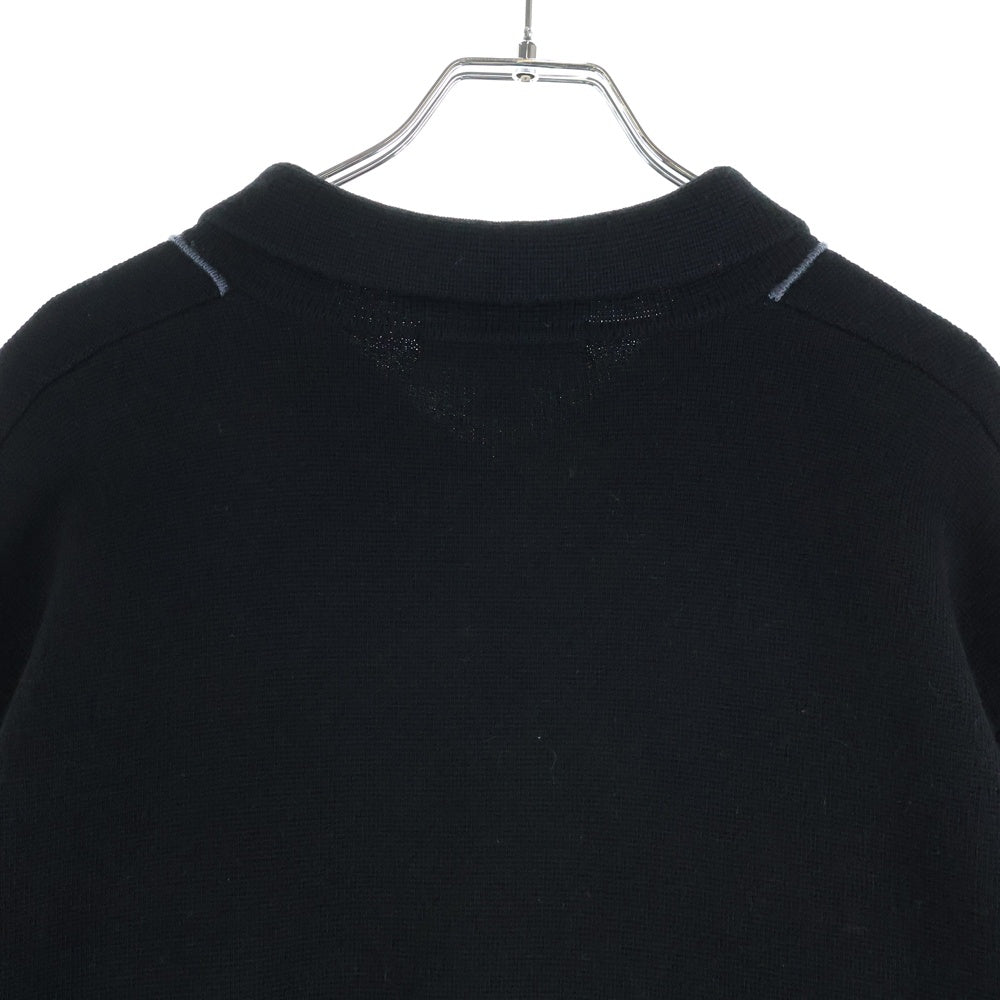 SUPREME(シュプリーム) 25AW Stripe Zip Up Polo Sweater ストライプジップポロ ニットシャツ ストライプ ブラック