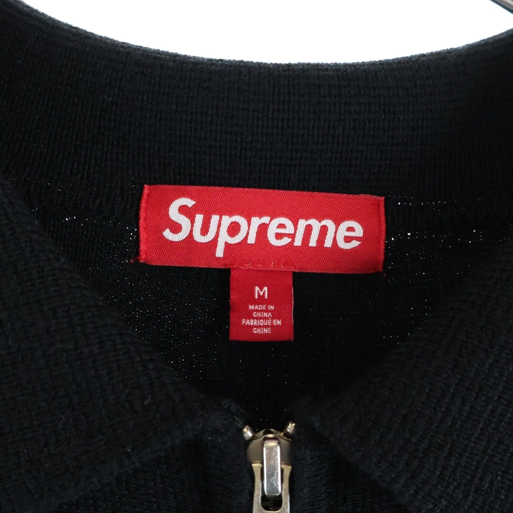 SUPREME(シュプリーム) 25AW Stripe Zip Up Polo Sweater ストライプジップポロ ニットシャツ ストライプ ブラック