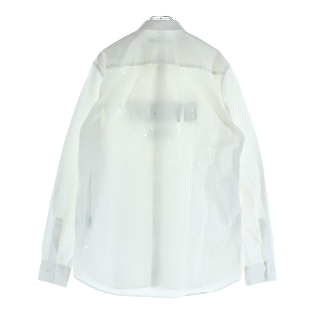 GIVENCHY(ジバンシィ) 16SS ブランドロゴ ダメージ加工 ブロード 長袖シャツ 16S-6038-697 ホワイト
