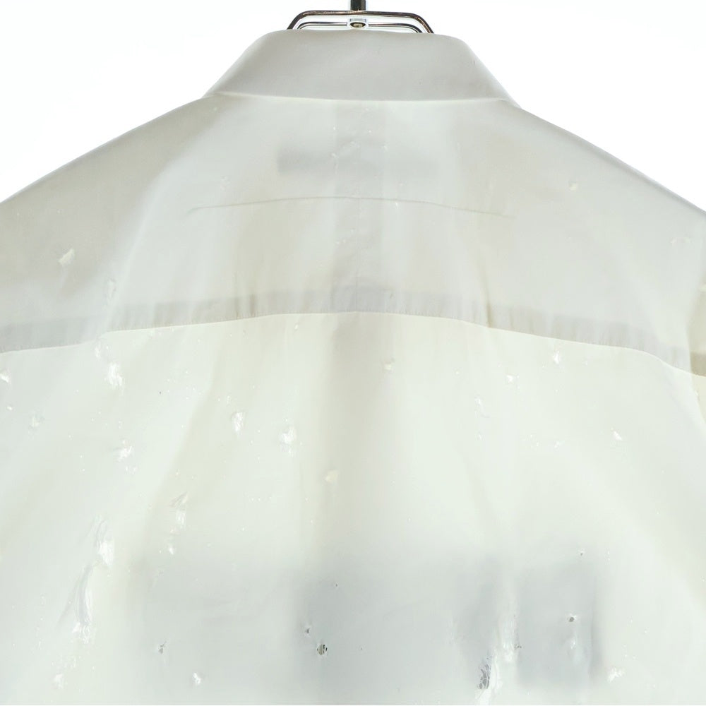 GIVENCHY(ジバンシィ) 16SS ブランドロゴ ダメージ加工 ブロード 長袖シャツ 16S-6038-697 ホワイト