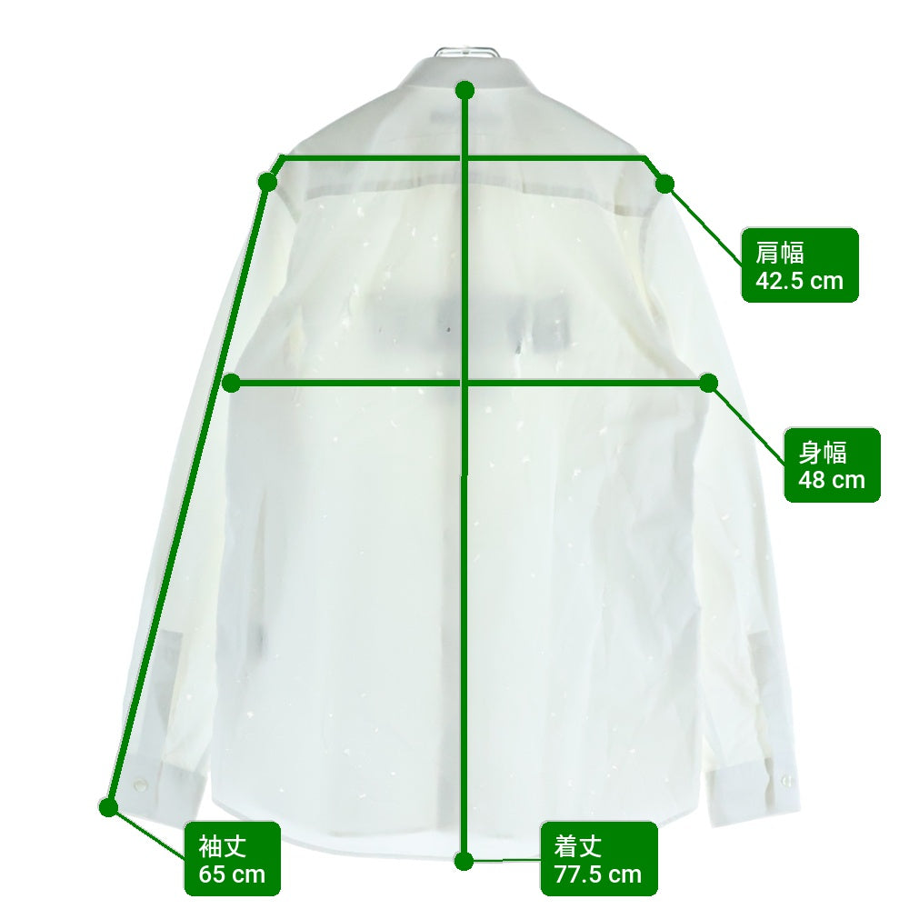 GIVENCHY(ジバンシィ) 16SS ブランドロゴ ダメージ加工 ブロード 長袖シャツ 16S-6038-697 ホワイト