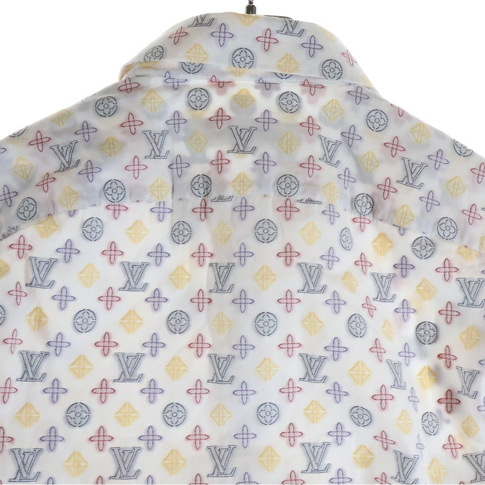 LOUIS VUITTON(ルイヴィトン) 20AW モノグラム 総柄 ジャガード 長袖シャツ RM202Q UTJ HJS41W ホワイト マルチカラー