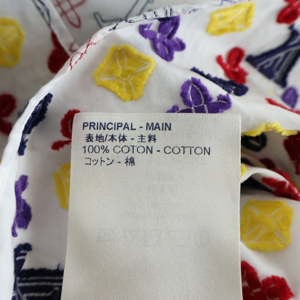 LOUIS VUITTON(ルイヴィトン) 20AW モノグラム 総柄 ジャガード 長袖シャツ RM202Q UTJ HJS41W ホワイト マルチカラー