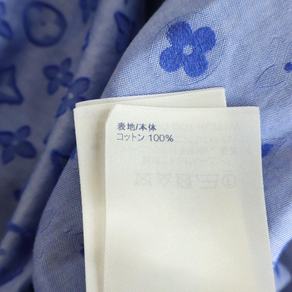 LOUIS VUITTON(ルイヴィトン) 21AW モノグラム 総柄 ジャガード シャンブレーシャツ RM212Q DO7 HLS51W 長袖シャツ ブルー