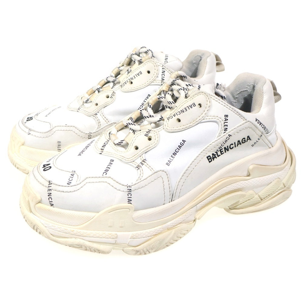 BALENCIAGA(バレンシアガ) Triple S Sneaker トリプルS ロゴ総柄 ローカットスニーカー 536737 ホワイト