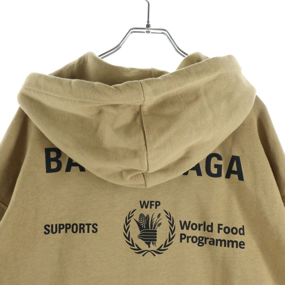 BALENCIAGA(バレンシアガ) 21SS WFP World Food Programme ロゴ プルオーバーパーカー 600583 ベージュ