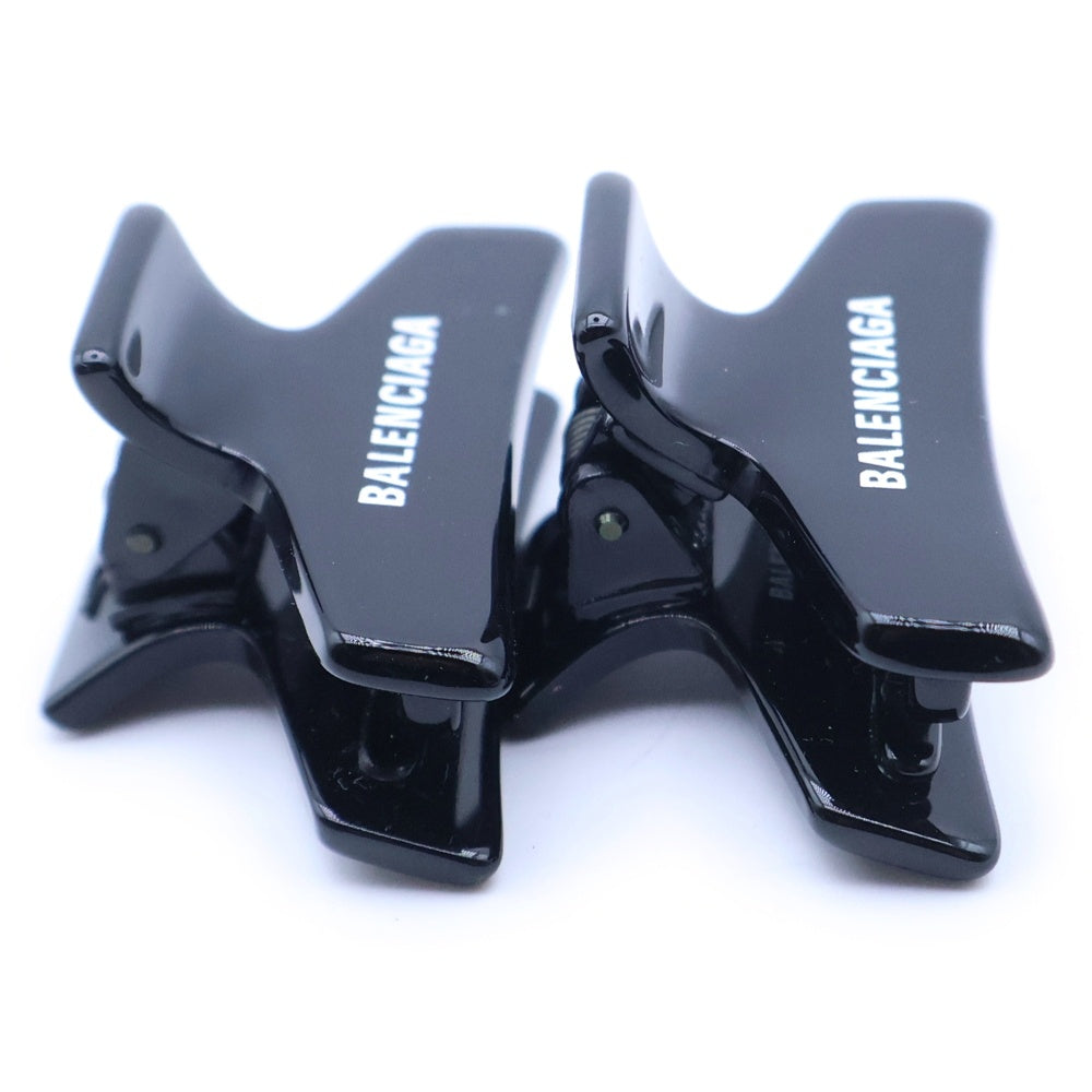 BALENCIAGA(バレンシアガ) ロゴ ミニヘアバレッタ ヘアクリップ ブラック レディース