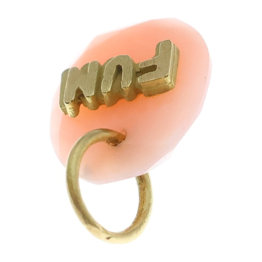 NO BRAND(ノーブランド) STONES STONE ZOO K18YG FUN フォントチャーム ネックレストップペンダントピンクオパール ピンク/ゴールド レディース