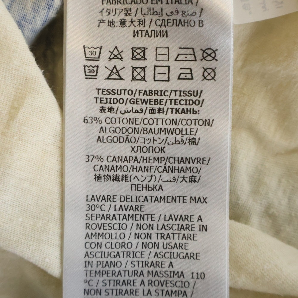 GUCCI(グッチ) 20SS ビンテージ加工 ボーダー Tシャツ クルーネックTシャツ ベージュ/ブルー