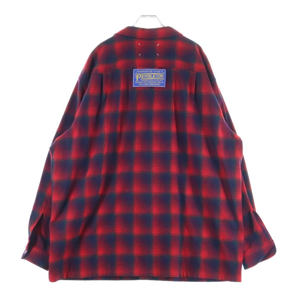 Maison Margiela(メゾンマルジェラ) ×PENDLETON 23AW オーバーサイズ チェックシャツ S67DT0010 レッド/ブラック