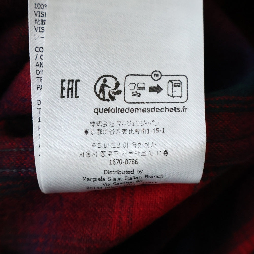Maison Margiela(メゾンマルジェラ) ×PENDLETON 23AW オーバーサイズ チェックシャツ S67DT0010 レッド/ブラック