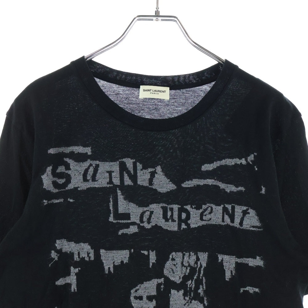 SAINT LAURENT PARIS(サンローランパリ) 19SS SEX PISTOLS セックス ピストルズ シドアンドナンシー プリント クルーネック半袖Tシャツカットソー ブラック 601548