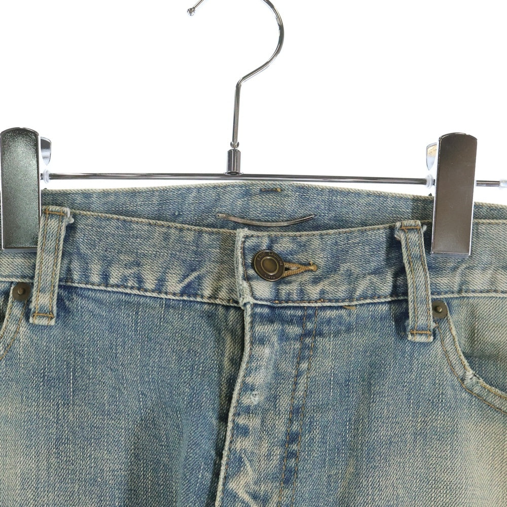SAINT LAURENT PARIS(サンローランパリ) 16SS デストロイクラッシュ加工 ストレートデニムパンツ 391659 Y828K インディゴ