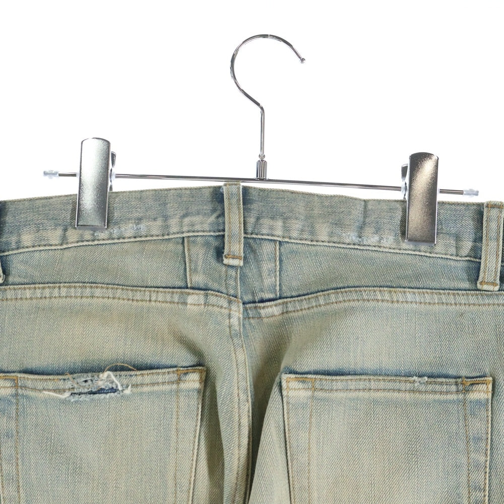 SAINT LAURENT PARIS(サンローランパリ) 16SS デストロイクラッシュ加工 ストレートデニムパンツ 391659 Y828K インディゴ