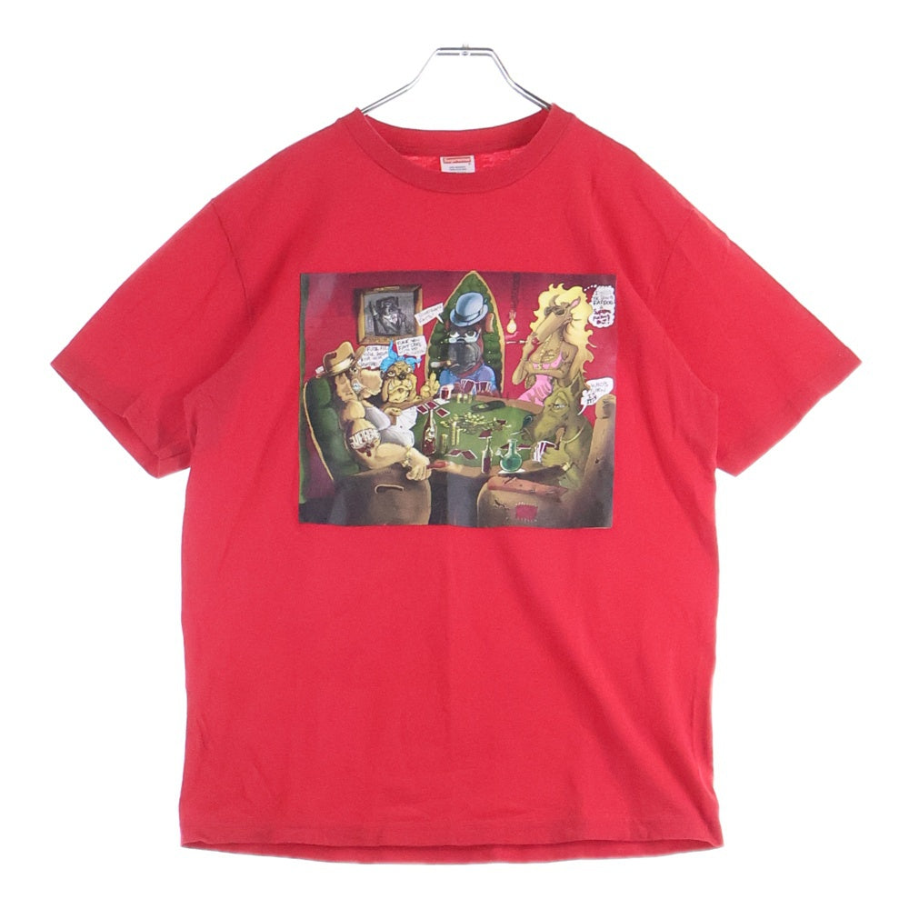 SUPREME(シュプリーム) 07SS Joe Cool Dog Poker Tee ドックポーカー クルーネック 半袖Tシャツ レッド
