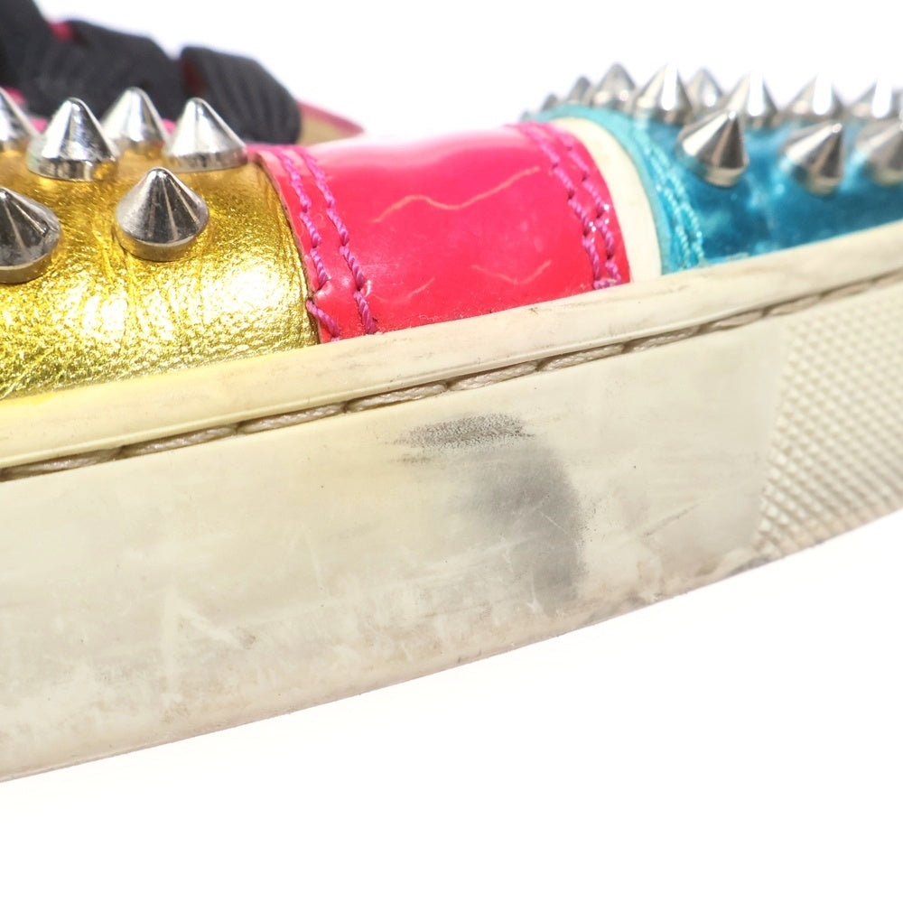 CHRISTIAN LOUBOUTIN(クリスチャンルブタン) マルチレザー スタッズ ハイカットスニーカー マルチ