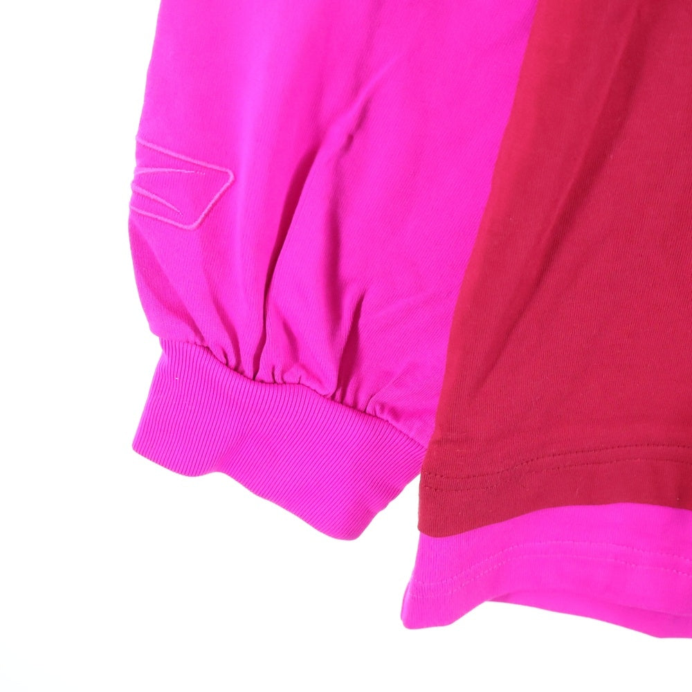 BALENCIAGA(バレンシアガ) Your Logo Here Hooded T-shirt レイヤード カットソーパーカー 578135 レッド/ピンク