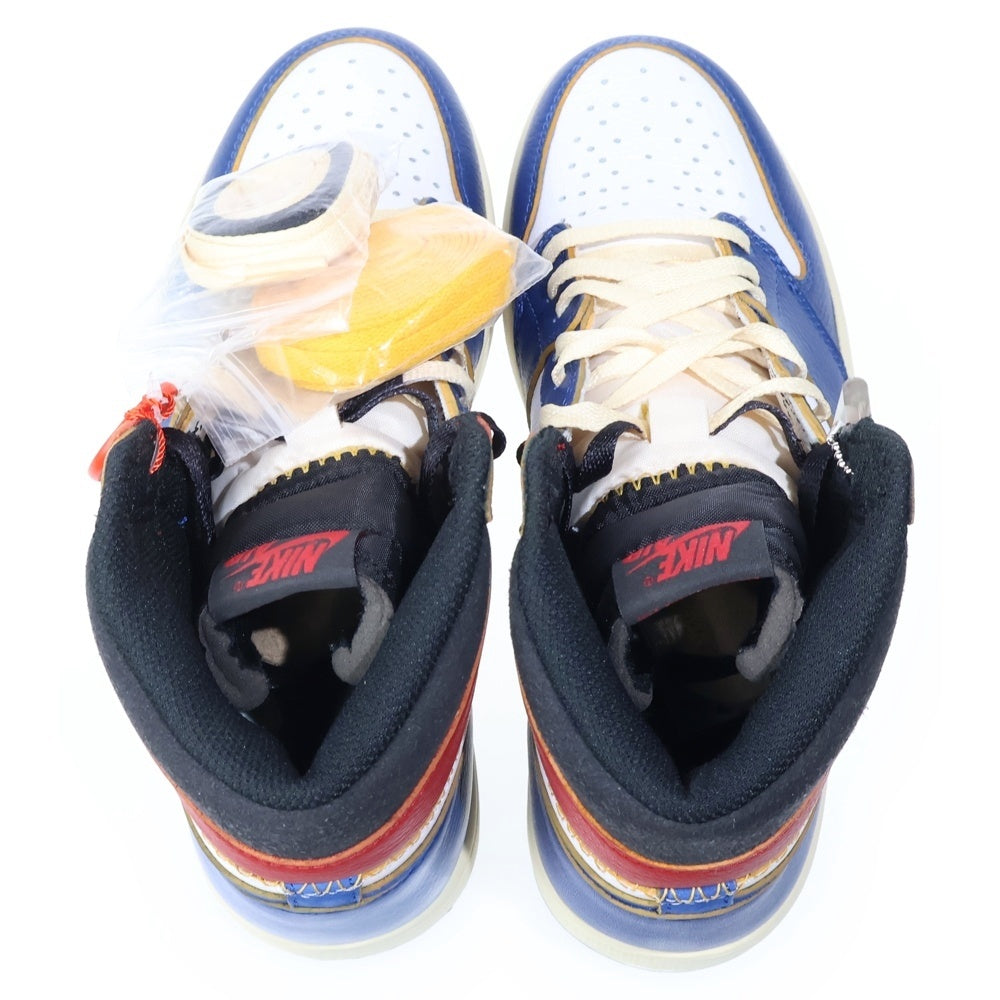 NIKE(ナイキ) ×UNION WMNS AIR JORDAN 1 RETRO HI NRG ユニオン エアジョーダン1 レトロ ハイカットスニーカー BV1300-146 ホワイト/ブルー/レッド US9.5/26cm