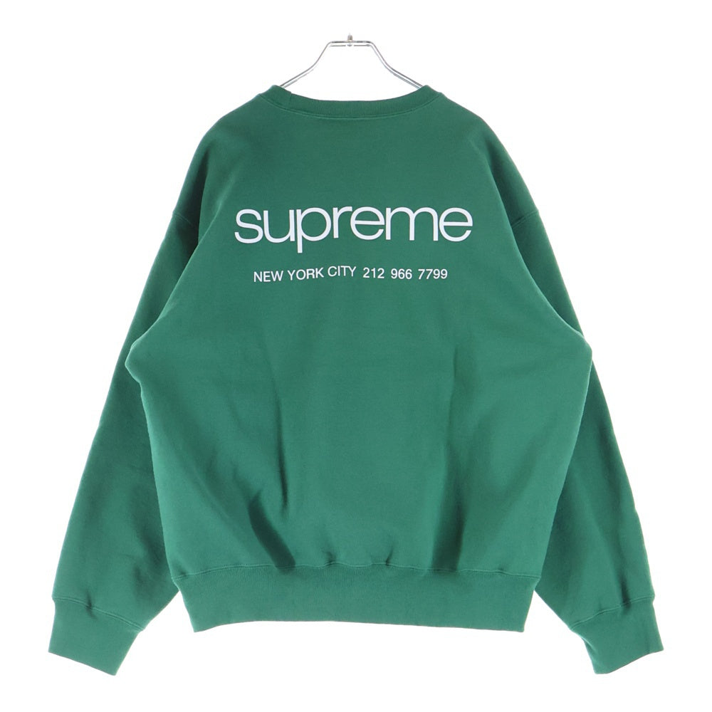 SUPREME(シュプリーム) 23AW NYC Crewneck ニューヨーク クルー ネック ロゴ プリント スウェットシャツ トレーナー グリーン