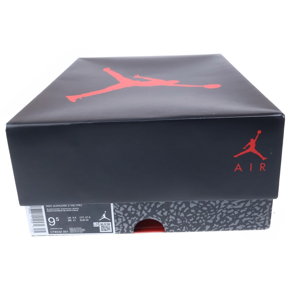 NIKE(ナイキ) Air Jordan 3 Retro Black Cat (2025) エアジョーダン 3 レトロ ブラックキャット ハイカットスニーカー US9.5/27.5cm CT8532-001