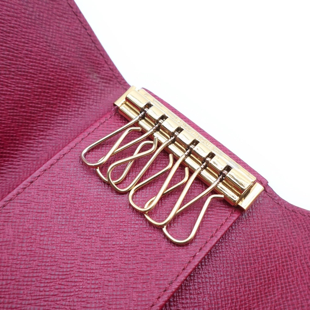 LOUIS VUITTON(ルイヴィトン) モノグラム ミュルティクレ6 フューシャ キーリング キーケース バッグチャーム ブラウン×ピンク ゴールド金具 PVC M11456