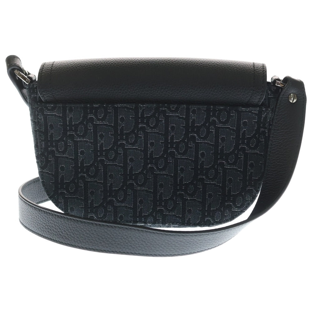 DIOR(ディオール) SADDLE BAG オブリーク メタリックジャガード カーフスキン ショルダー サドルバッグ ブラック