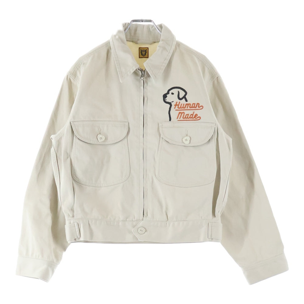 HUMAN MADE(ヒューマンメイド) 22SS Puppy Embroidered Work Jacket 犬刺繍 ハートボタン トラッカージャケット ベージュ