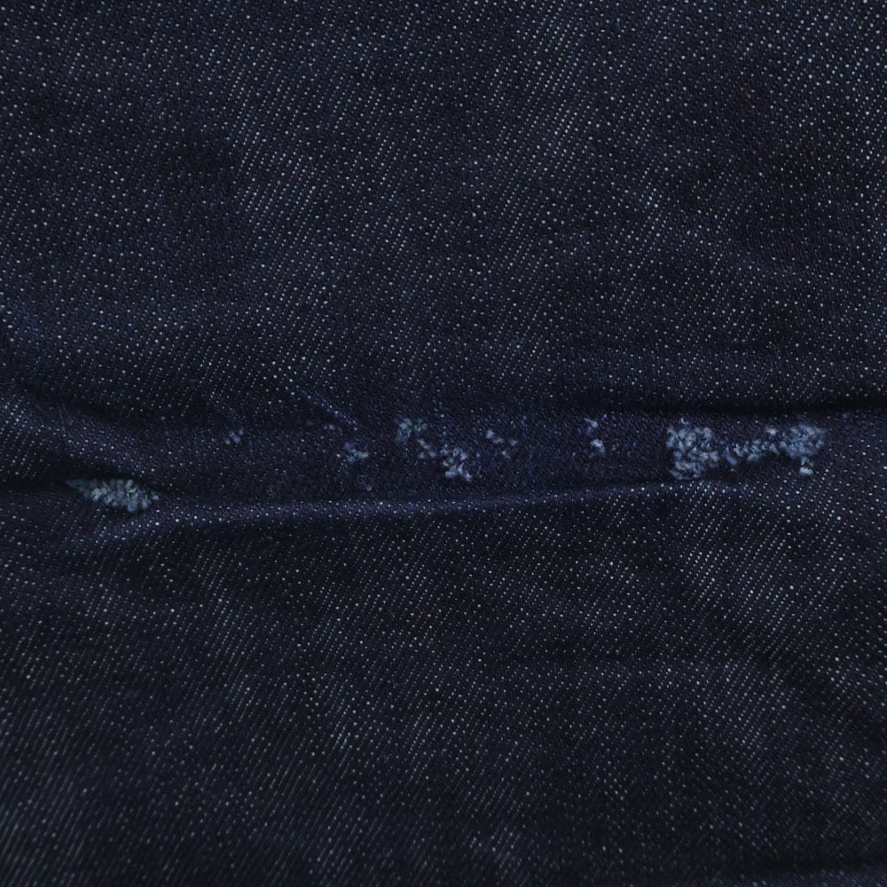 NO/FAITH STUDIOS(ノーフェイスストゥディオス) RAW DENIM LOOSE FIT 月桂樹 セルビッチ 剥き出しボタン リジット ワイドデニム ネイビー