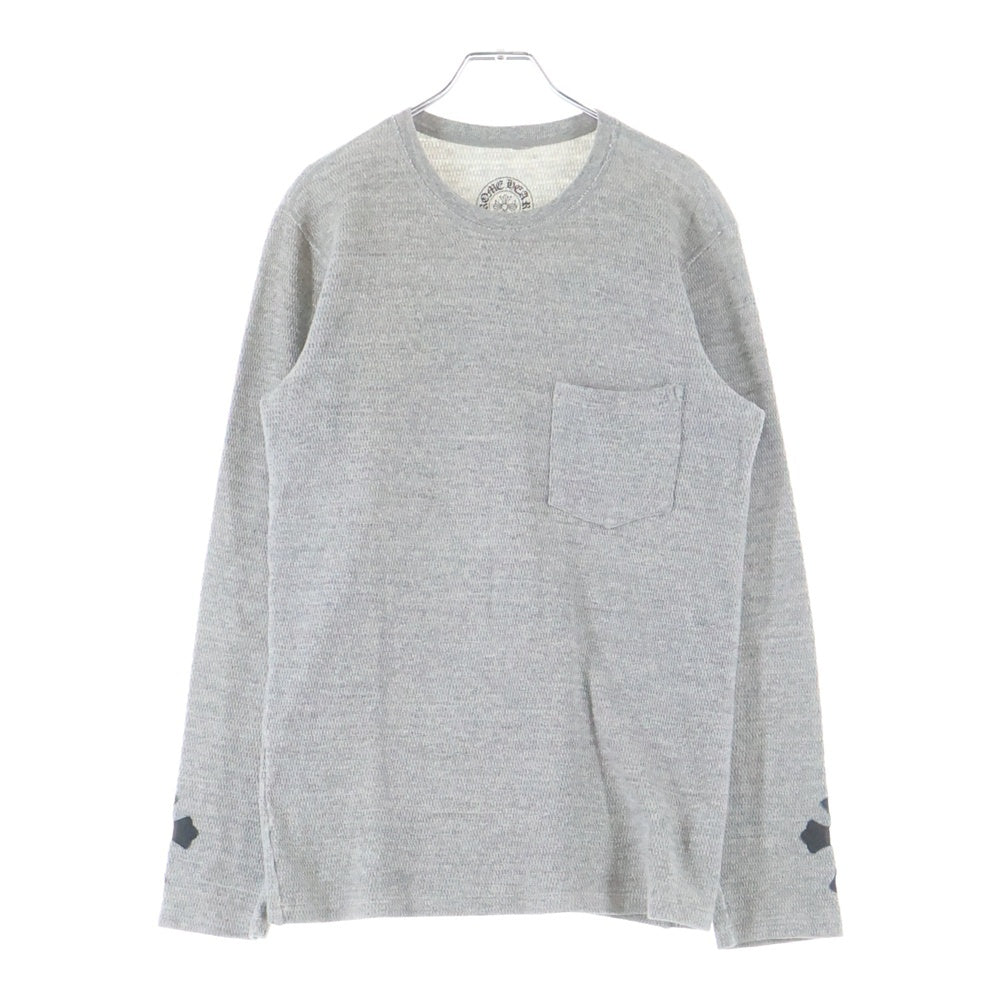 CHROME HEARTS(クロムハーツ) OLD サーマル ロングスリーブ クルーネック レザークロス グレー