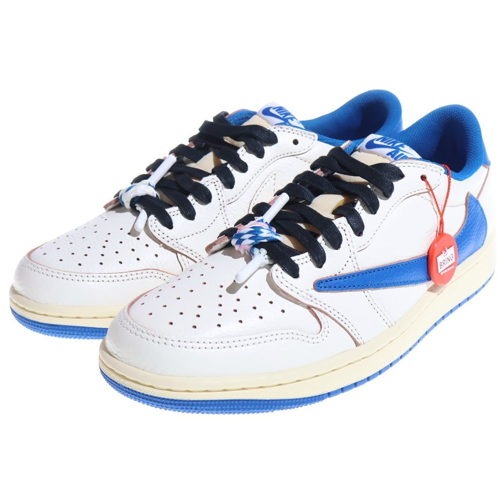 NIKE(ナイキ) ×Travis Scott×fragment design Air Jordan 1 Low OG Sail/Military Blue トラヴィススコット フラグメントデザイン エアジョーダン1 27.5cm DM7866-104