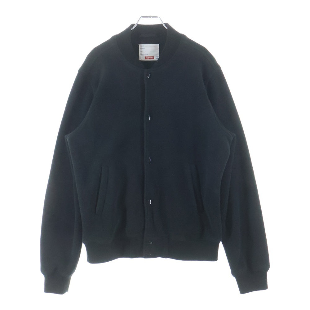 SUPREME(シュプリーム) 14AW Polartec Varsity Jacket バックロゴ フリース スタジャン ブラック