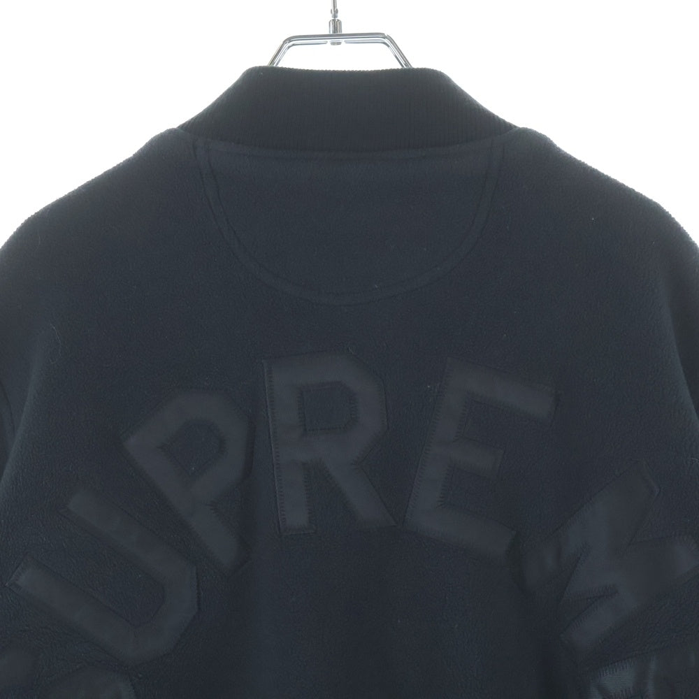 SUPREME(シュプリーム) 14AW Polartec Varsity Jacket バックロゴ フリース スタジャン ブラック
