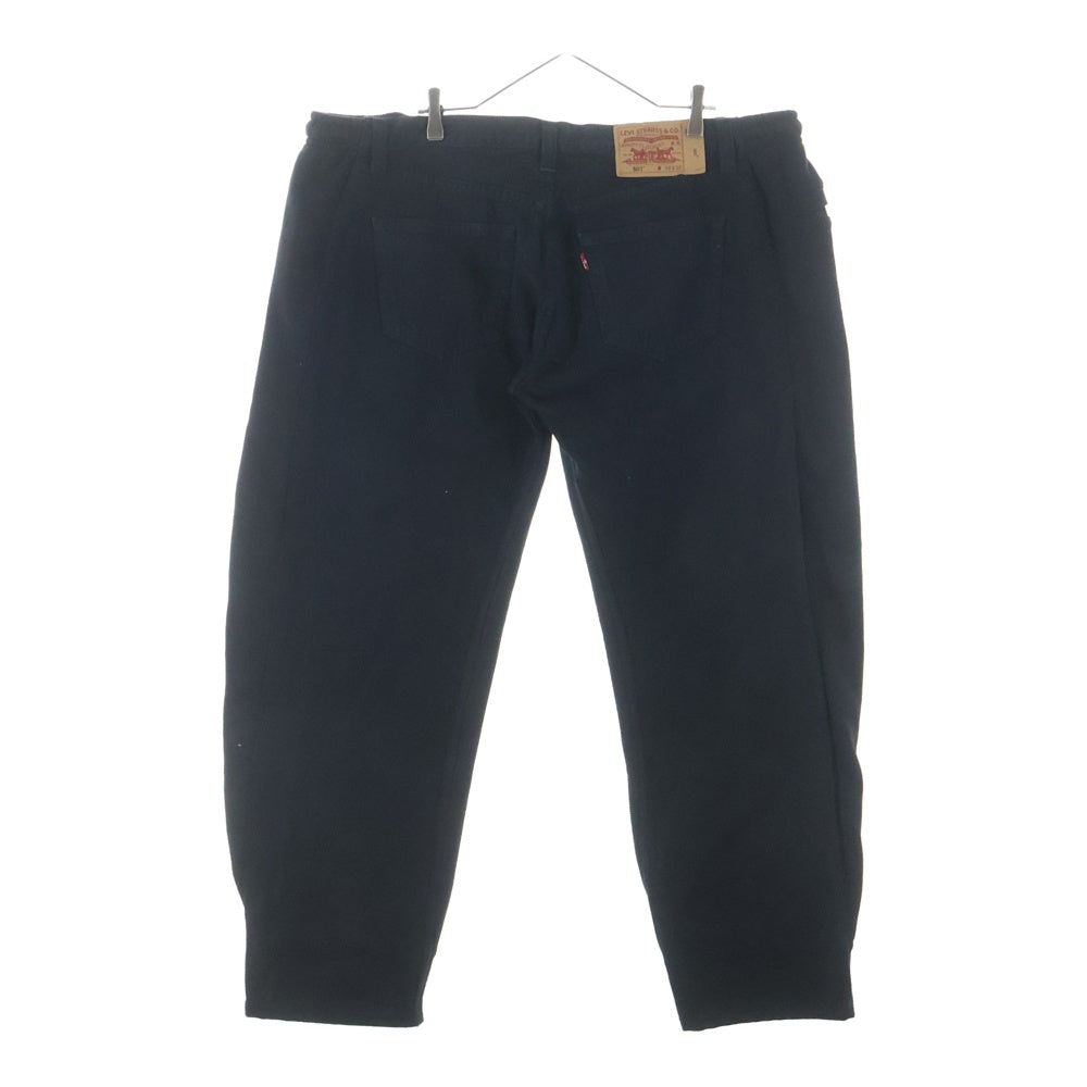 BLESS(ブレス) ×LEVI'S 3099 over jogging jeans リーバイス NIKE スウェット デニム 再構築 ドローコード ベルトフープ ワイドデニム ブラック
