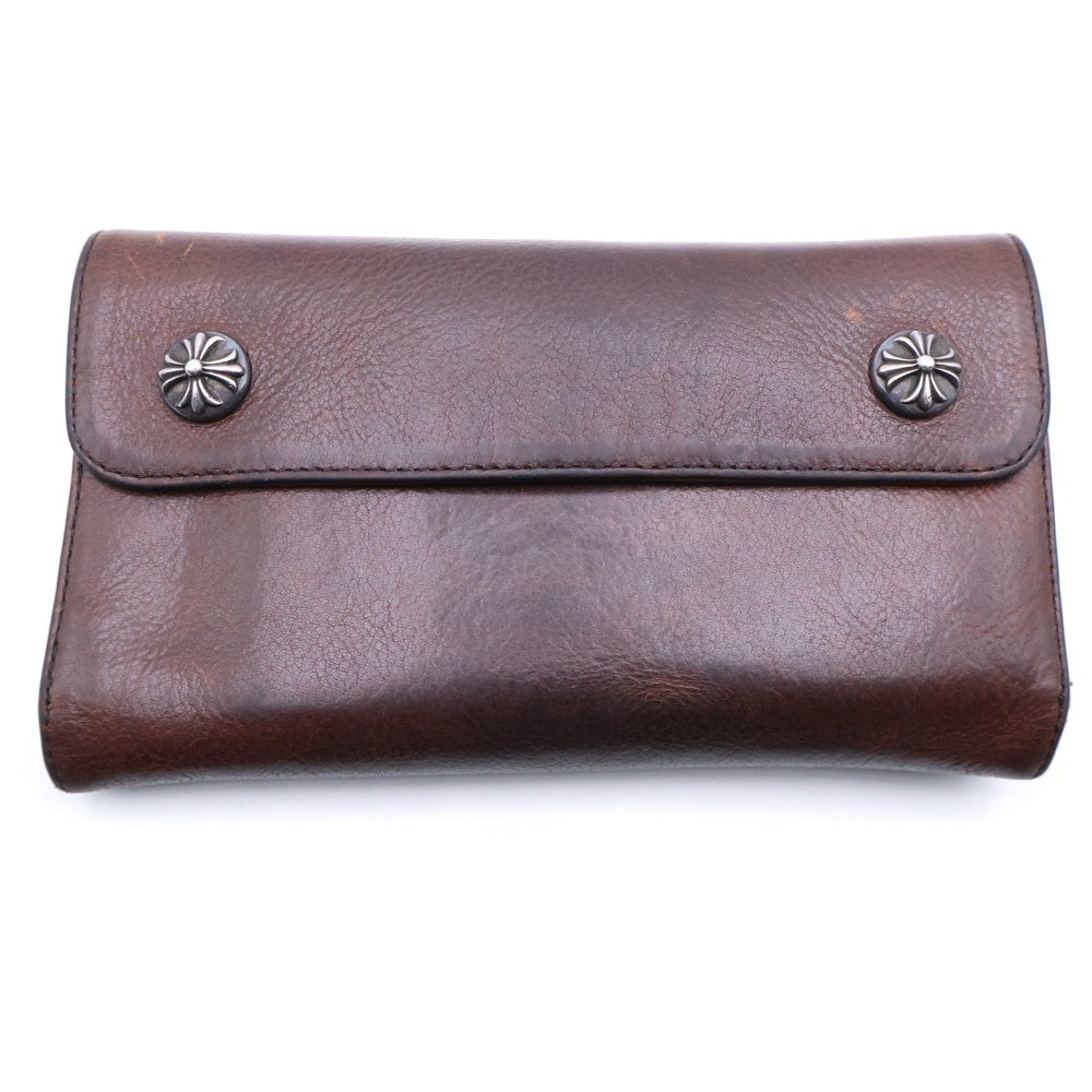 CHROME HEARTS(クロムハーツ) WAVE ウェーブ レザーウォレット 財布 ブラウン BCA375