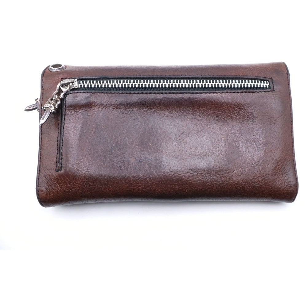 CHROME HEARTS(クロムハーツ) WAVE ウェーブ レザーウォレット 財布 ブラウン BCA375