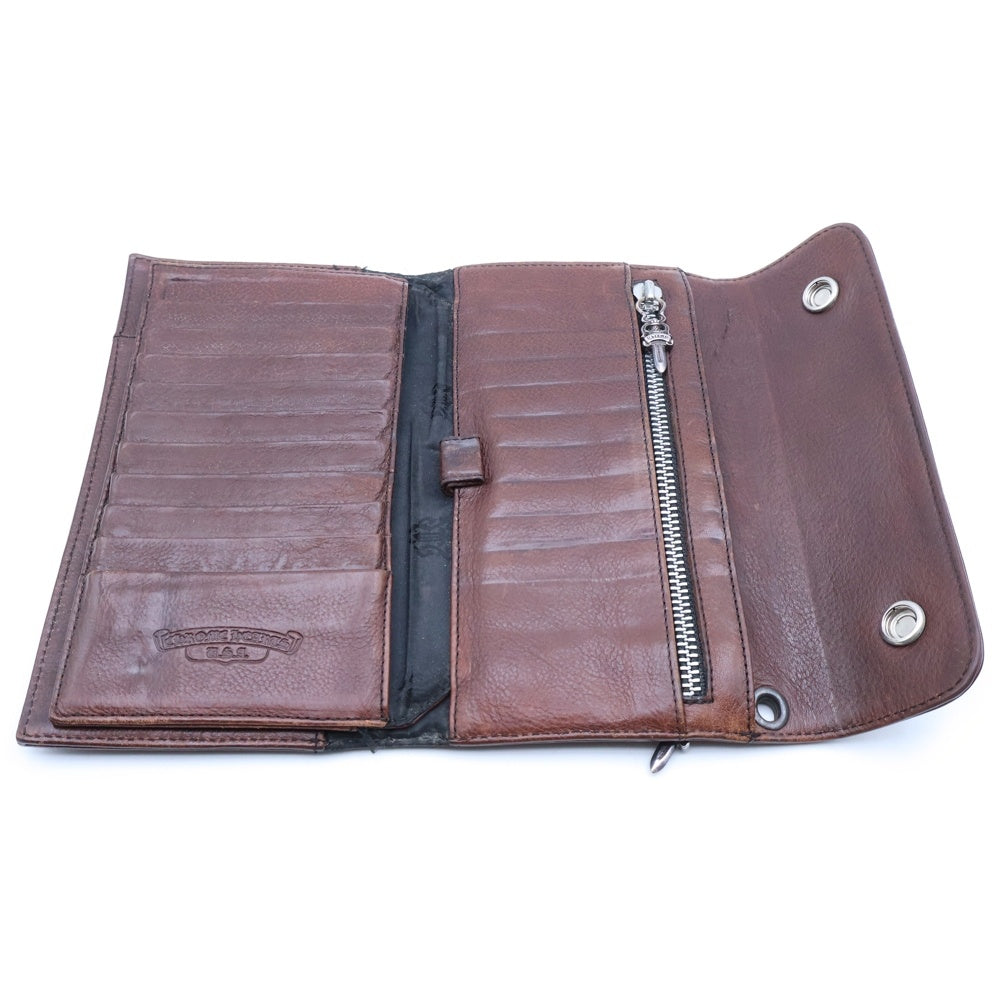 CHROME HEARTS(クロムハーツ) WAVE ウェーブ レザーウォレット 財布 ブラウン BCA375
