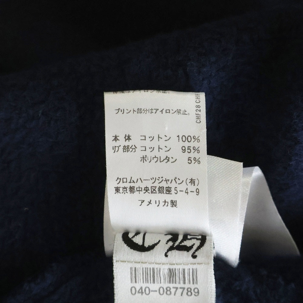 CHROME HEARTS(クロムハーツ) SWTSHRT PLVR バックホースシュー袖フローラルプリント フーディプルオーバーパーカー ネイビー/レッド