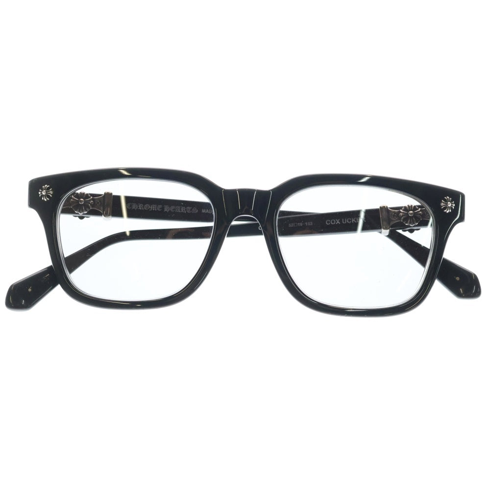 CHROME HEARTS(クロムハーツ) COX UCKER CHクロステンプル ウェリントンフレーム サングラス アイウェア メガネ ブラック/シルバー