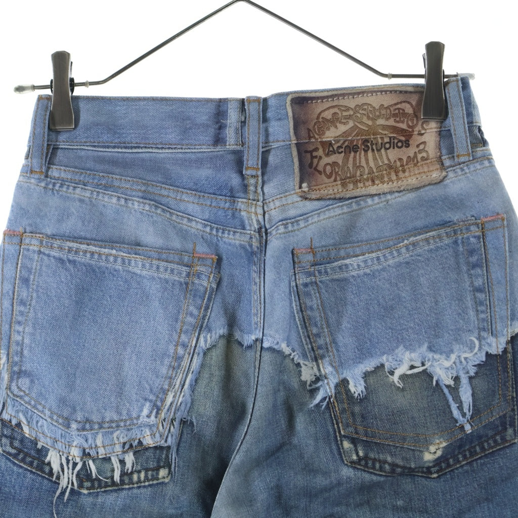 Acne Studios(アクネ ストゥディオズ) 1981 U TLO SKELETON DENIM トロンプルイユ 転写プリント ストレートデニムパンツ CK0140 インディゴ