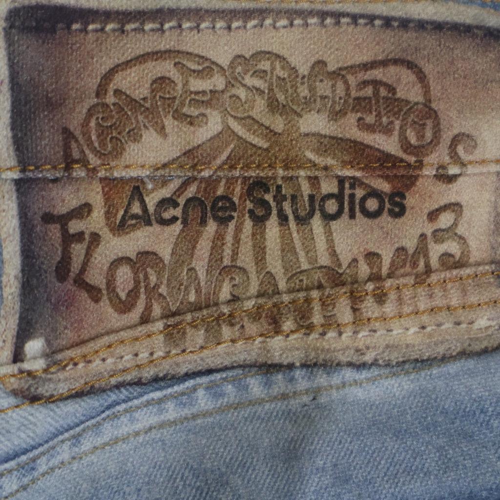 Acne Studios(アクネ ストゥディオズ) 1981 U TLO SKELETON DENIM トロンプルイユ 転写プリント ストレートデニムパンツ CK0140 インディゴ